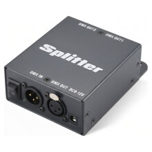 2 Branch Universal Splitter Amplifier Distributor 3Pin Outputs for DMX Signals-2 Way Isolated for DMX Splitter EU PLUG