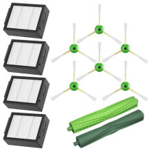 12Pcs Robot Vacuum Replacement Parts Kit Compatible for I7 J7 E5 I5 I3, Filter Brush Roller Accessories