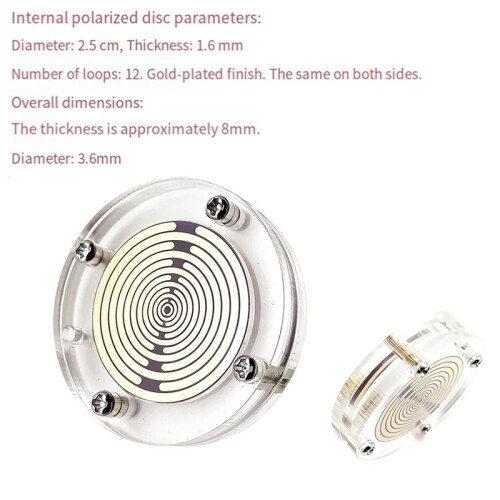 3pcs Gold-Plated MWO Polarized Optical Disc Lakhovsky Disc Multi-Frequency Oscillator Diameter 2.5cm 1