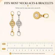 Magnetic Necklace Clasps and Closures, 12PCS Gold & Silver Magnetic Lobster Clasp Extenders for Necklaces & Bracelets
