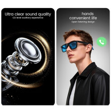 AI Audio Glasögon Tryck för Färgändrande IP65 AI Översättningssolglasögon Bullerdämpande HD Samtalsmusikspelande Blå