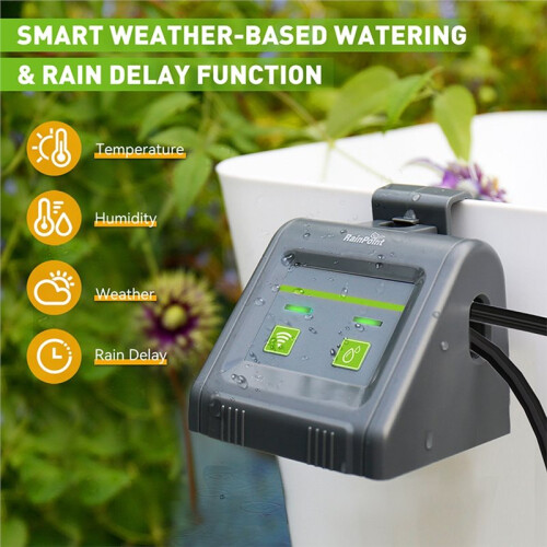 RAINPOINT WiFi Automatic Drip Watering System Kit Tuya APP Voice Controller for 10 Potted Plants Plan Timer UK Plug 1