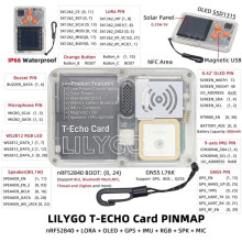 LILYGO T-Echo-Card 868Mhz SX1262 Low-Power Board NRF52840 Eingebautes Solarpanel Onboard-Inertialsensor Lautsprecher/Mikrofon-Modul GPS