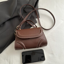 Sac à bandoulière pour femme en cuir PU, couleur Marron clair, avec poche intérieure