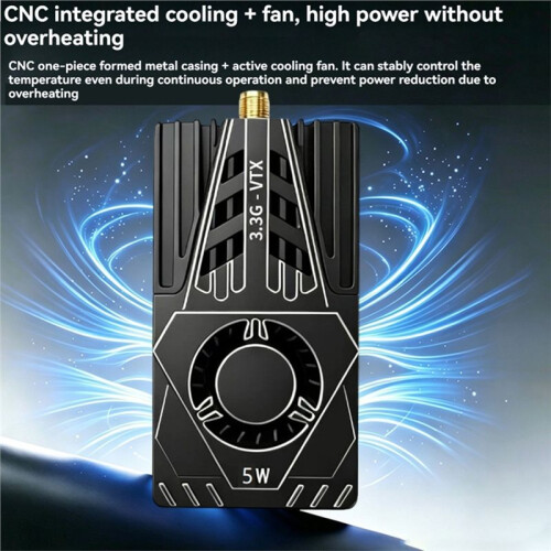 3.3G 5W VTX FPV Video Transmitter 25mW/800mW/2000mW/5000mW/PIT Adjustable IRC Tramp Protocol for FPV Long Range RC Drone 2