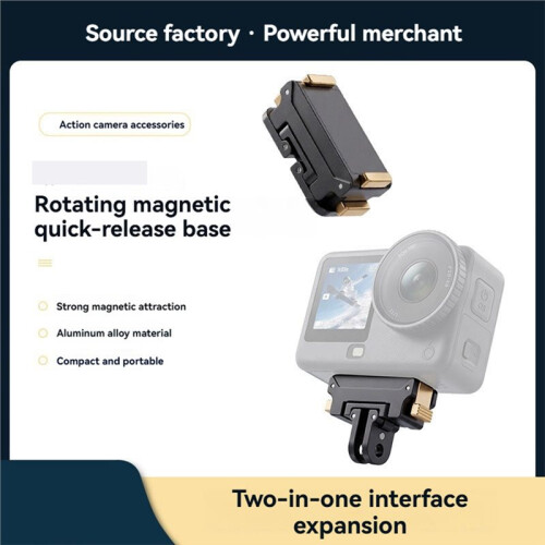 Action Camera 360 Rotation Magnetic Quick Release Mount for  Osmo Action 6/  Action 6, Adapter with 1/4" Thread 1