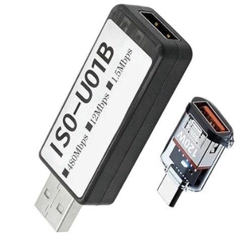 USB 2.0 Isolator med USB-C-Adapter ADuM3165 Ljud Stöder 120W Laddning och Jordslingsbrus 1