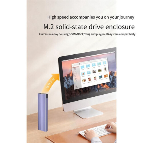 M.2 SSD Behuizing NVMe  Dual Protocol SSD Case 10Gbps TYPE-C 3.1 PCI-E Solid State Drive Box Tool Free Aluminium 2