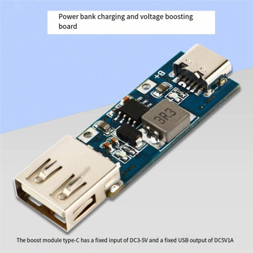 Power Charge Module Step  - 3V/3.3V/3.7V/4.2V to 5V1A Step- Boost Converter Type-C Power Charge Module 1