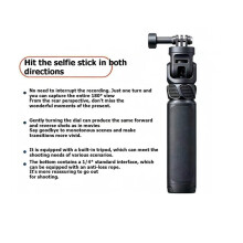 180 Flip Reverse Selfie Stick with Built-in Tripod for Action Camera Mount Forward & Reverse