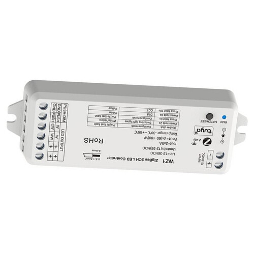 2 Channels for Single Color CCT LED Strip LED Controller WZ1 ZigBee 3.0 & RF 2 CH12-36V Cloud Wireless Remote Control