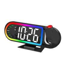 Projection Alarm Clock for Bedroom 8.5" Large Display, Snooze & Night Mode Alarm Clock with Projector for Wall Ceiling