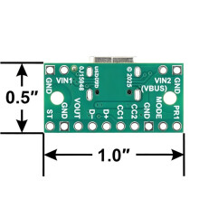 TPS2116 Power Multiplexer Carrier Board met USB Type-C Connector