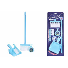 4 Piece Play Pretend Cleaning Set Kids Plastic Dustpan and Brush Cleaning Toys