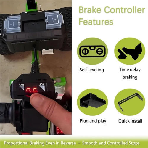 8507111 -Delay Trailer Brake Controller for 1-4 Axle Trailers, Digital Electric Brake Controller with LED Display 1
