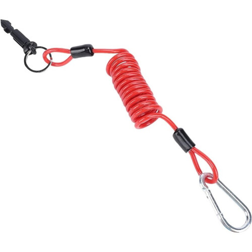 Trailer Brake Away Cable, 4ft High Rebound Spring Breakaway Coiled Cable Strap Trailer Emergency Brake Wire 2