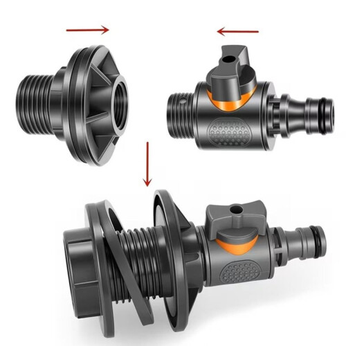 Regenabfluss-Kit - Robuster 1/2" Vierteldrehkugelventil 2