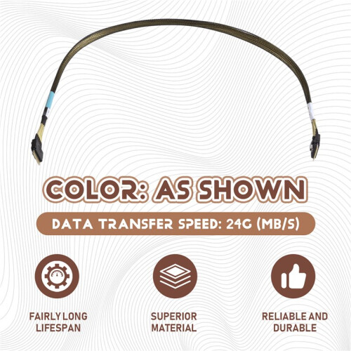 Cable SAS Slim 65CM 8654-8i Crossover Server Backplane SAS Cable SFF-8654 8i A SFF-8654 8i Crossover Cable 24G 65cm Estable 1