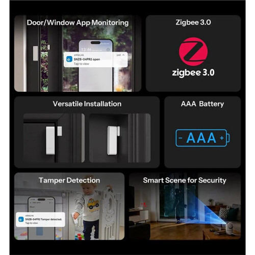 SNZB-04PR2 Zigbee 3.0  Door and Window Sensor  Automation Module Requires Zigbee Hub 2