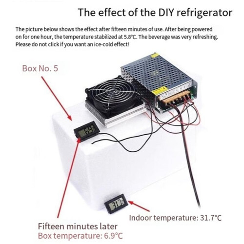 DIY Thermoelectric Refrigeration Cooling System Semiconductor Cooler +Radiator+Cooling Fan+Power Supply+TEC-12706 1