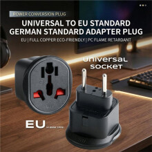 Universal Socket to EU Plug Adapter 16A Travel Adapter for Converte Germany France Netherlands European Union EU Plug