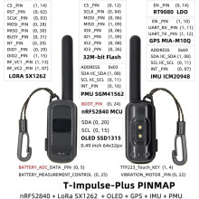 T-Lmpulse- Wristband LoRa GPS WiFi LoRa32 with 0.46-Inch OLED Low Power SX1262 NRF5284 Develop Board 868MHZ