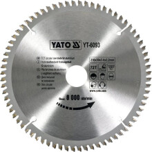 Lâmina de serra de carbure para alumínio 210 x 30 mm 72 dentes