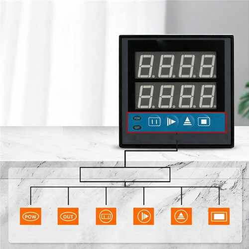 YH72 AC220V Multifunction Dual Digital Display Timer Relay, Programmable Industrial Counter Hour Meter Totalizer 2