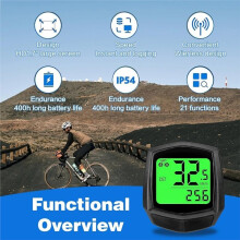 Bike Computer and Bike Odometer Wireless MPH /H Bicycle Speedometer with Automatic Wake- Cycling Speed Tracker