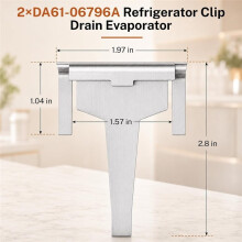 DA61-06796A Defrost Drain Clip for Fridge Replacement 2-Pack Durable Evaporator Clip Fixes Ice Buildup