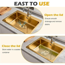 Sink Garbage Disposal Flange and Stopper for Kitchen, Fit 3-1/2 Inch Standard Sink, with Stopper & Rubber