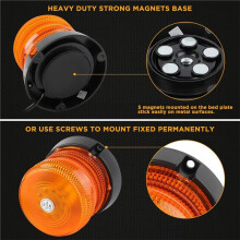 LED Warning Flash Beacon Lights, 60 LED Amber Warning Safety Flashing Strobe Lights with Magnetic and 16 Ft Cord