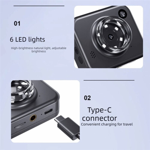 Electronic Magnifying Glass 2.4 Inch Screen High Definition Digital Microscope Amplifier Rechargeable Handheld 8GB White 2