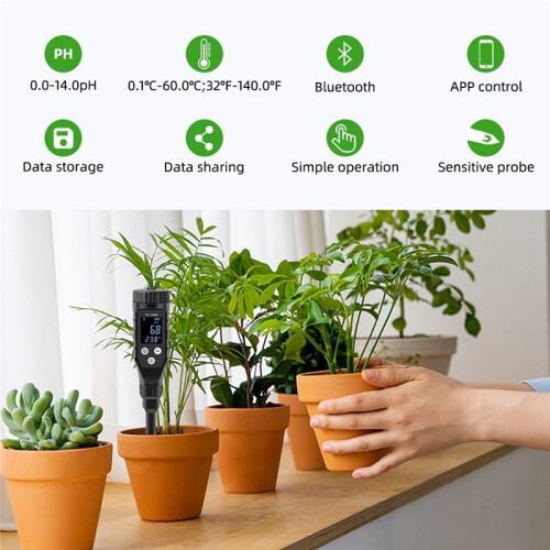 Soil PH Meter Professional Soil Tester  APP Control Data Logger PH Temperature Acidity Analyzer 1