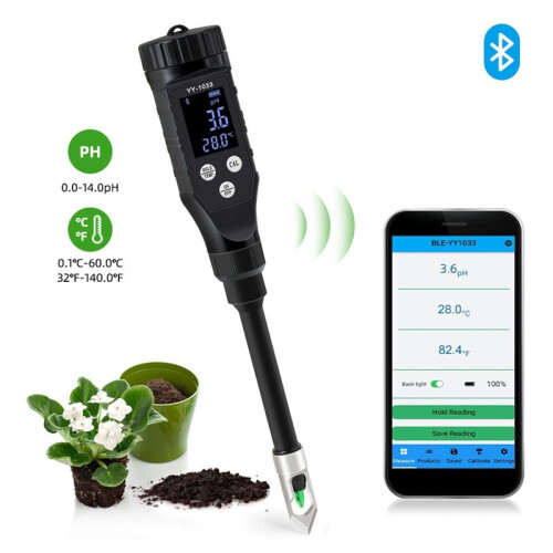Soil PH Meter Professional Soil Tester  APP Control Data Logger PH Temperature Acidity Analyzer 2