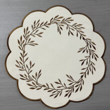 (Coffee)Capa de mesa floral bordada de lona durável com apoio antiderrapante para casa
