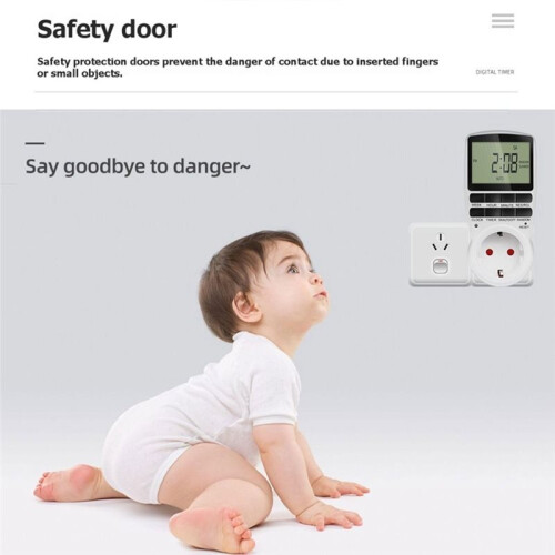 Electronic Digital Timer  Socket Kitchen Timer Outlet Programmable Timing Socket Control Shutter Power-Off EU 2