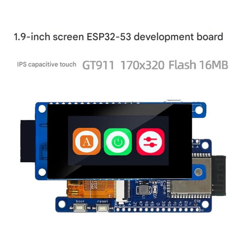 ESP32-S3 1.9 Inch IPS Capacitive Touch Screen Dev Board GT911 170x320 16MB Flash WiFi  LVGL IoT Serial Display 2
