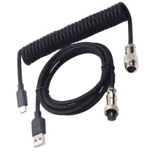 Mekaniskt Tangentbord med Spiralformad Kabel USB Typ C Mekaniskt Tangentbord Skrivbord Dator Luftfartsanslutningskabel