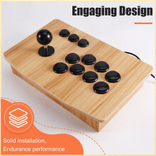 Massivholz Arcade Joystick USB Spielcontroller für PC Telefon Retro Kampfspielkonsole für PC