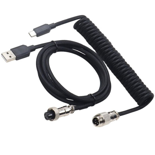 Mechanical Keyboard Coiled Cable USB Type C Mechanical Keyboard  Desktop Computer Aviation Connector Cord 1