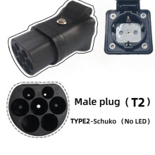 Scaricatore Portatile Type2 V2L per Conversione EV con Presa Schuko e Interruttore, Spina UE
