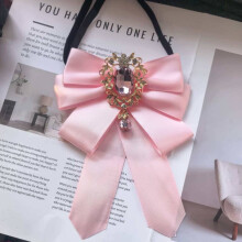 (Pink) Decoration Satin Rhinestone Tie Necklace For Adults Versatile Jewelry Wedding