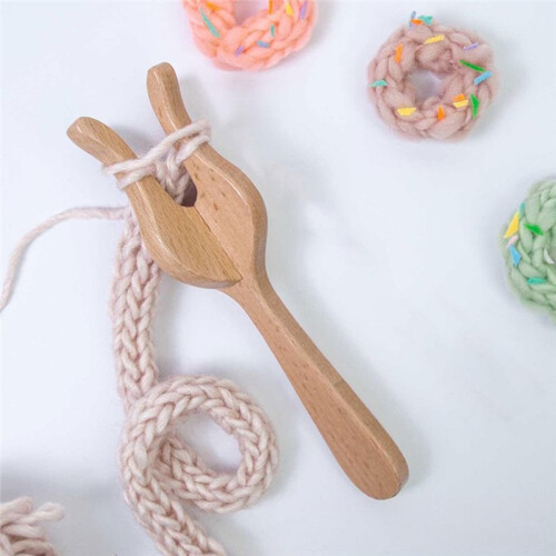 DIY Weaving Tools Set: Wooden Knitting Fork and Lucet Fork for Crafting Braided Cords 1