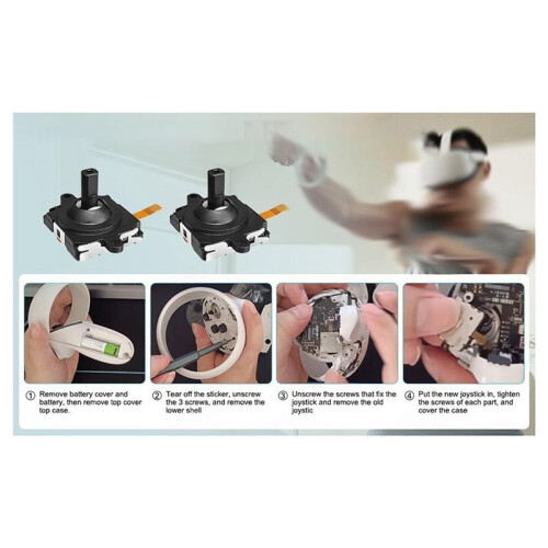 VR Joystick Replacement Kit for  Quest 2 Controller Thumbstick Grips for Meta Quest 2 Handle Repair Kit 1