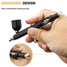 Airbrush Kit, Dual-Action Multi-Function Portable Airbrush Set Noise-Reducing Compressor for Painting Cake Model EU Plug