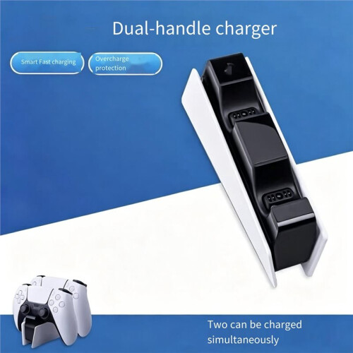 For PS5 / PS5 Slim / PS5 Pro Wireless Controllers Dual-Controller Charging Dock Contact-Based Charging with LED EU Plug 2