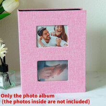 (Pink) Fabric Photo Cover Album 200 Pages For Wedding Memories And Occasions Special