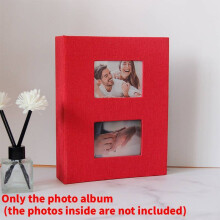 (Red) Fabric Photo Cover Album 200 Pages For Wedding Memories And Occasions Special