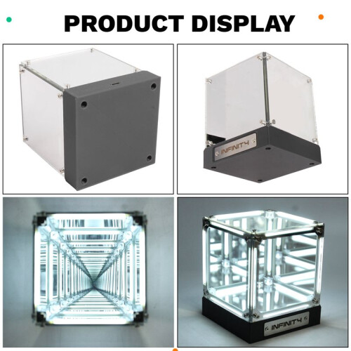 Hypercube LED Box DIY Wireless Table Light Figure Display Case 4D Box Abyss Tunnel Ornament White Light 1